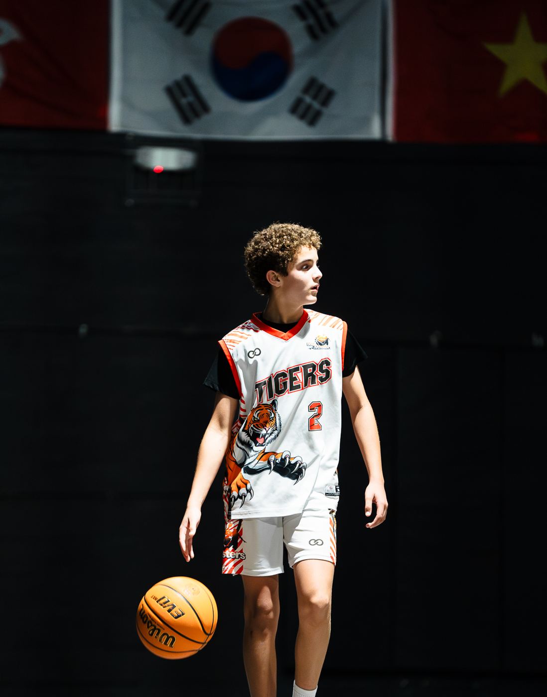 Bball Masters white game uniform